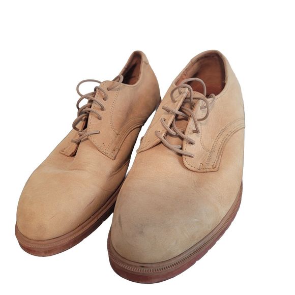 St.‎ Johns Bay Mens Leather Derby Oxford Tan Shoes Size 8.5 - Picture 1 of 7